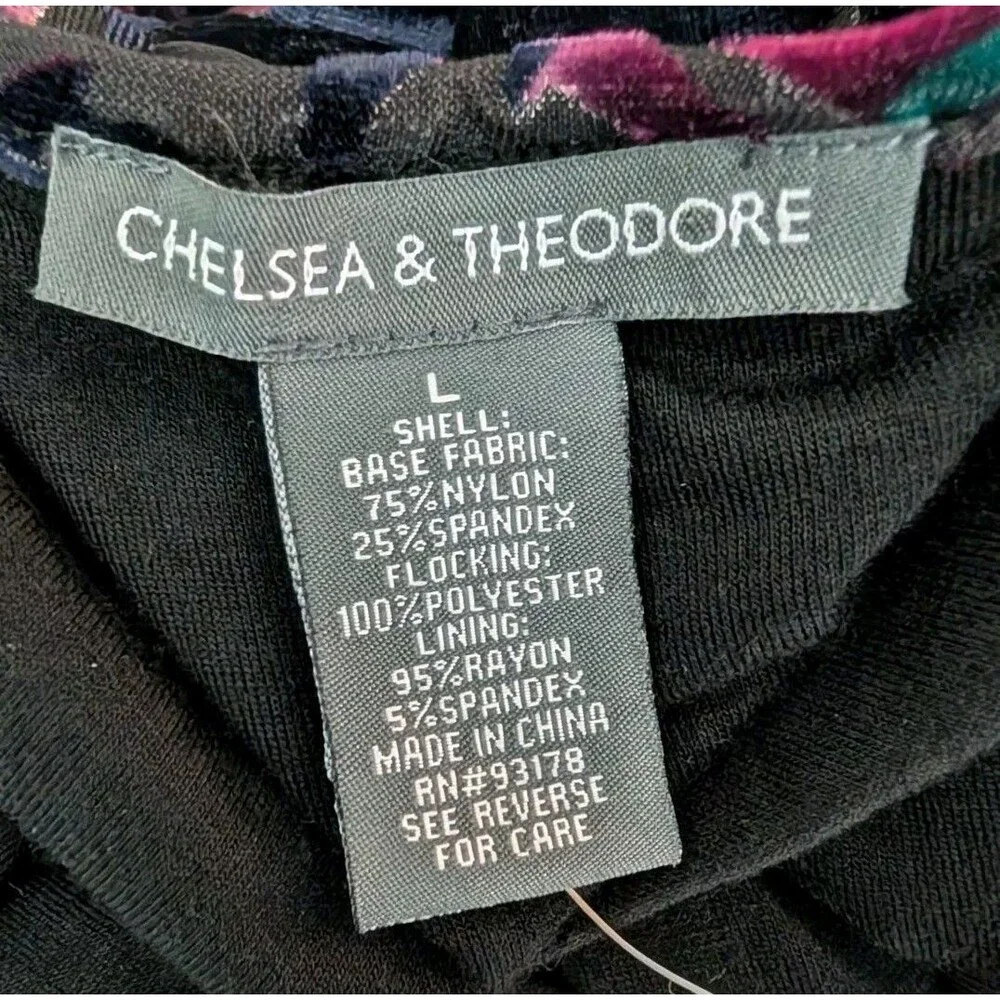 Chelsea & Theodore Floral Velvet Cocoon Kimono Cardigan Size L